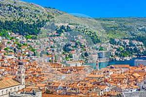 Marble cityscape of town Dubrovnik.