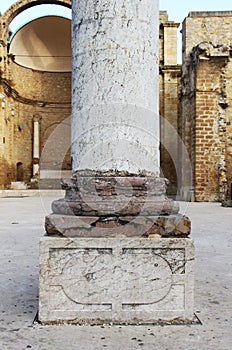 Marble column base, from salemi, sicily photo