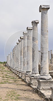 Marble columns at Perge in Turkey