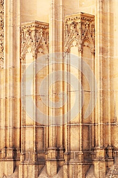 marble columns on the Prague Cathedral in the Czech Republic