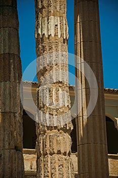 Marble columns in the Temple of Diana at Merida