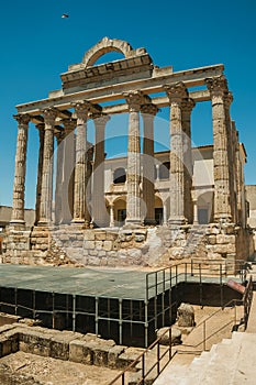 Marble columns in the Temple of Diana at Merida