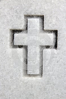 Marble cross engraving