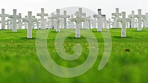 Marble Crosses on a Cemetery