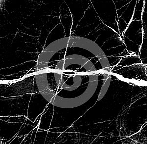 Marble dark black texture with white cracked wave patterns abstract for nature background