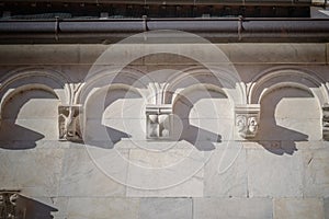 Marble detail of the Saint Andrew cathedral in Carrara