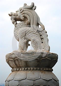 The marble dragon sculpture