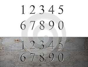 Marble Engraved Numbers