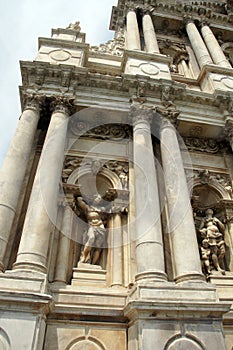 Marble facade of  Church of the Scalzi