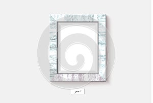 Marble frame on the wall. Vector illustration. Wall frame mock-up