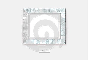 Marble frame on the wall. Vector illustration. Wall frame mock-up