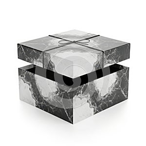 Marble gift box isolated on white background