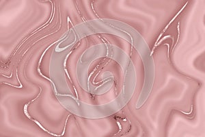 Marble glitter. Pink background. Rose gold texture. Roses golden marble pattern. Abstract liquid marble painting with effect foil.