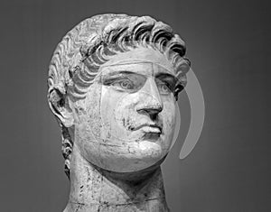 Marble head of Nero Roman Emperor photo