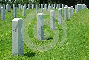 Marble Headstones in a Graveyard photo