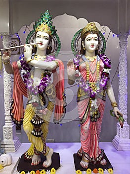 Marble Idols of God Radha Krishna