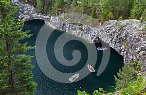 Marble Lake in Ruskeala Mountain Park - Karelia Russia photo