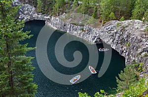 Marble Lake in Ruskeala Mountain Park - Karelia Russia