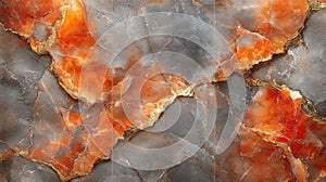 Abstract orange marble texture with dynamic patterns