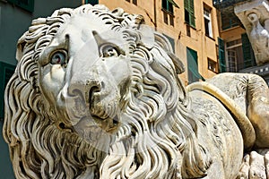 Marble lion -  at San Lorenzo Cathedral