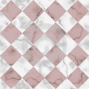 Marble Luxury Check Diagonal Seamless Pattern