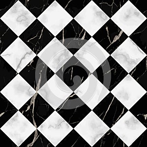 Marble Luxury Check Diagonal Seamless Pattern