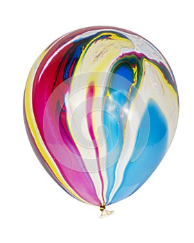 Marble multicolor balloon for party isolated on the white background