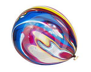 Marble multicolor balloon for party isolated on the white background