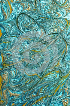 Marble Paint in Blue and Gold