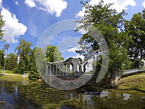 Marble Palladian Bridge, or Siberian Marble gallery, 18th century. Catherine Park. Pushkin. Petersburg