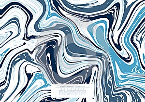 Marble pattern collection abstract texture navy blue background template vector