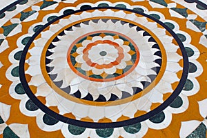 Marble pattern on the floor of Harmandir Sahib or Golden Temple. Amritsar, India