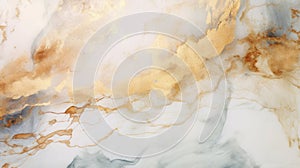 Marble patterned texture background in white and gold color