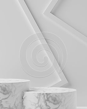 Marble podium 3d render.