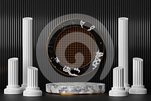 Marble podium 3d render.