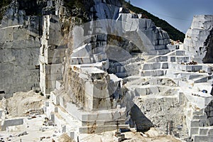 Marble quarry in Carrara White Italy