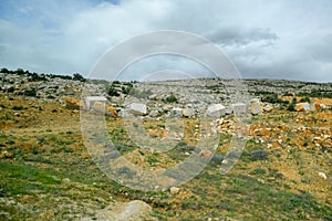 Marble quarry quarrying white marble in open pit