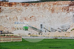 Marble quarry quarrying white marble in open pit