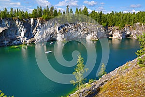 Marble quarry in ruskeala photo