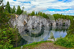 Marble quarry in Ruskeala photo