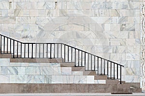 Marble and red stone stair in milan near the cathedral