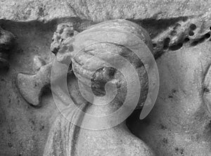 Marble Relief Profile of an Amazon Warrior Woman: Detail of `Sarcofago delle Amazzoni` | Sarcophagus of the Amazons, Roman, 170 AD