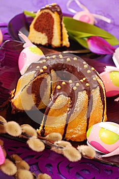 Marble ring cake for easter
