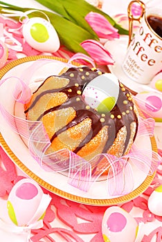 Marble ring cake for easter