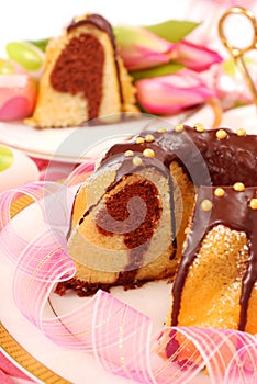 Marble ring cake for easter