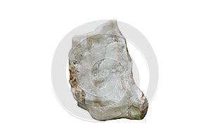 Marble rock isolated on a white background. Marble is a metamorphic rock.