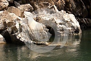 Marble Rocks amid River Water