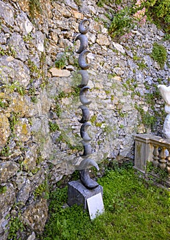 Marble sculpture by Carla Tolomeo, Museo del Parco in Portofino, Italy