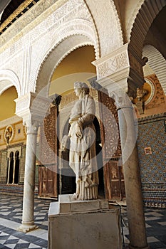 Marble sculpture of Copa Syrisca, Palace House of Pilate, Sevilla, Spain