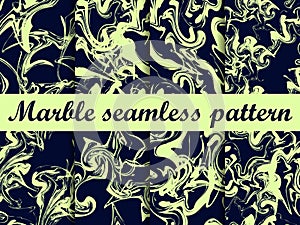 Marble seamless pattern. Hand drawn watercolor marbling. Ink marbling texture.